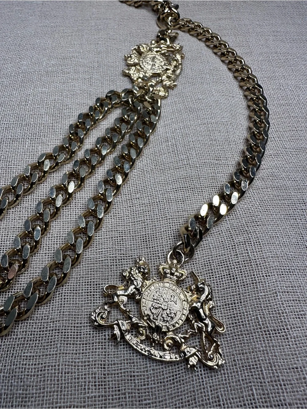 VTG Accessocraft NYC  Medallion Swag Chain Belt 70s 80s